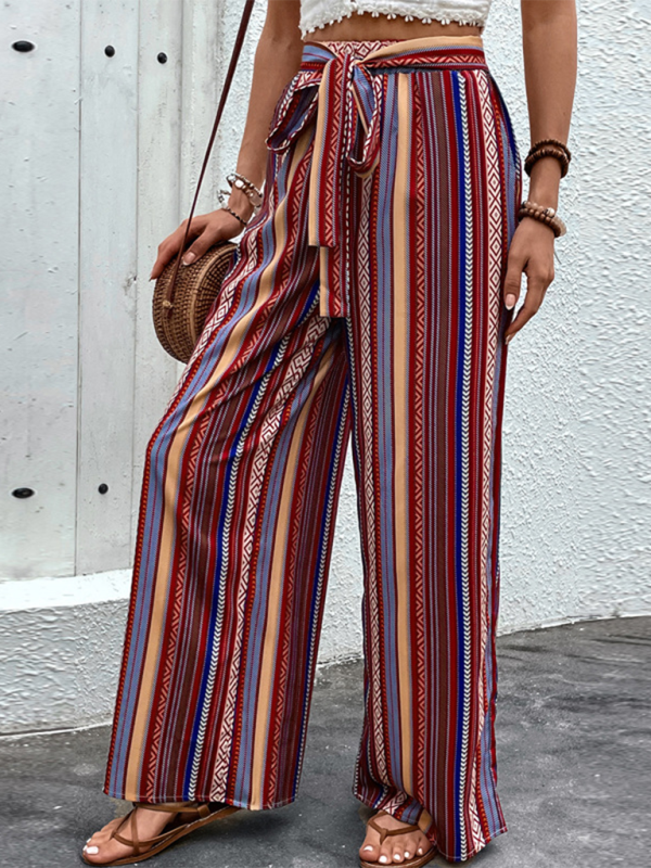 Striped Wide-Leg Pants