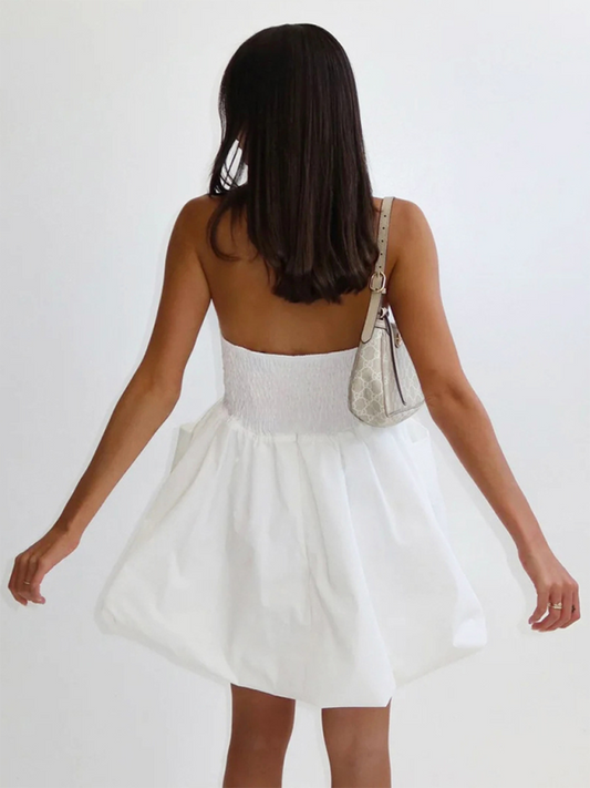 Bubble-Hem Strapless Dress