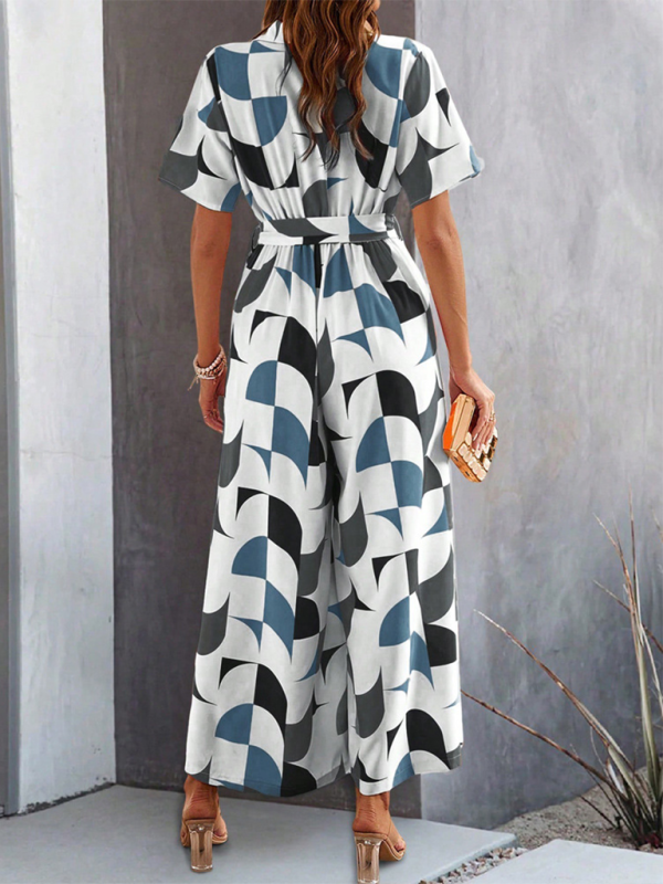 Contrast Print Jumpsuit