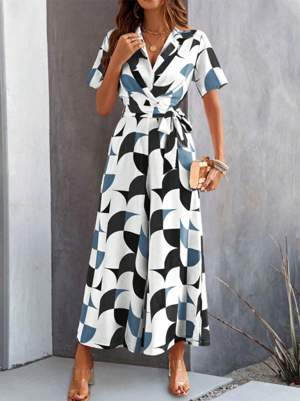 Contrast Print Jumpsuit