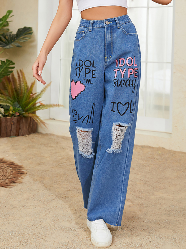 Oversize Denim Graffiti Jean