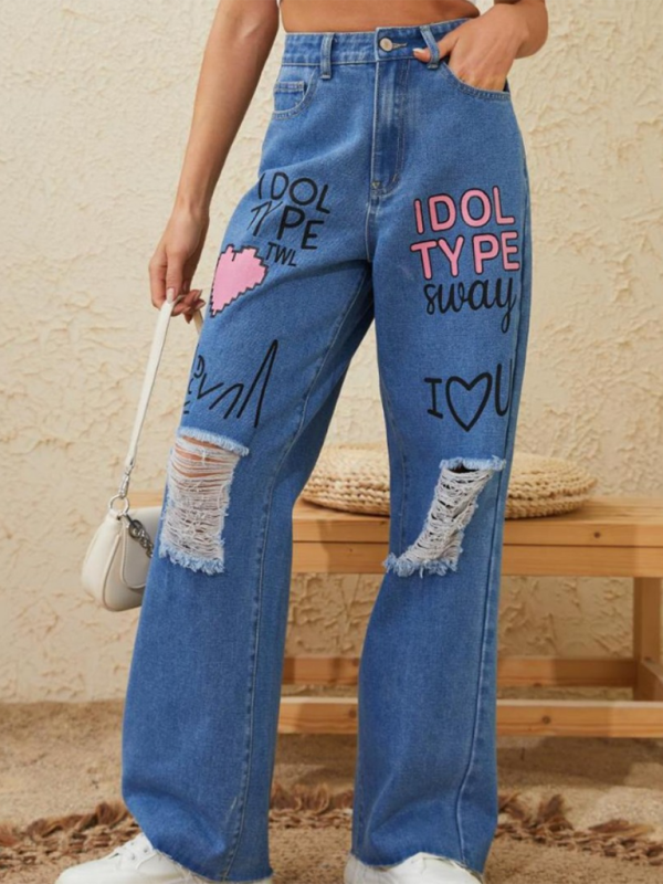 Oversize Denim Graffiti Jean