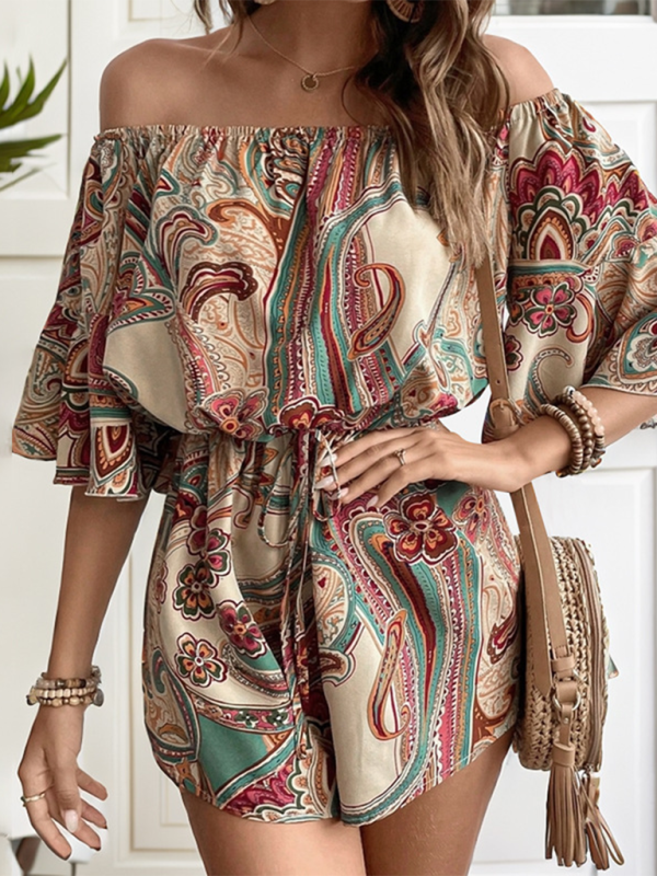 Paisley Off Shoulder Romper