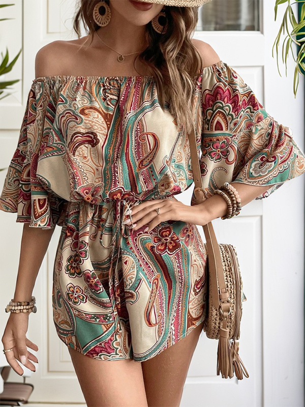 Paisley Off Shoulder Romper