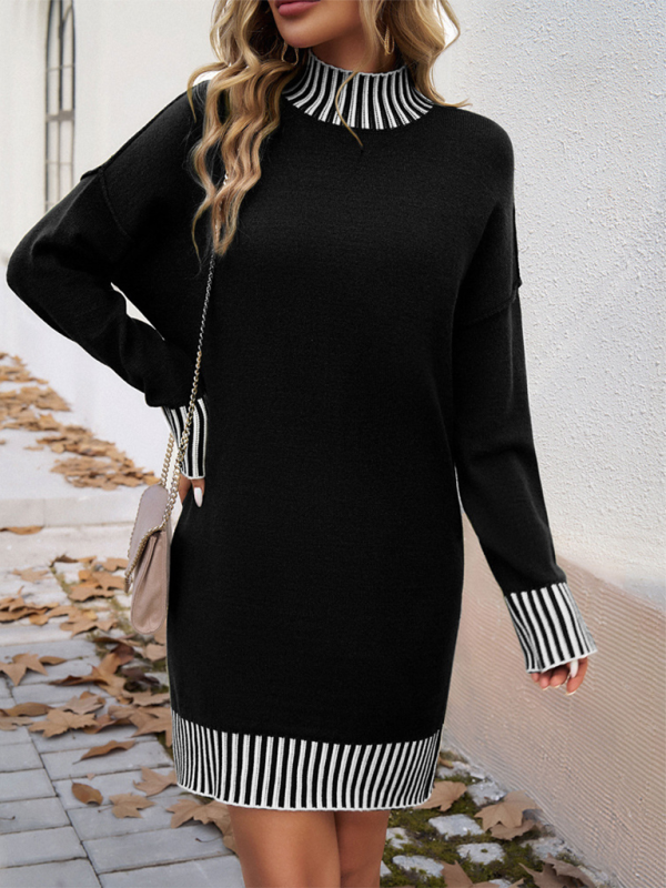 Contrast Sweater Dress