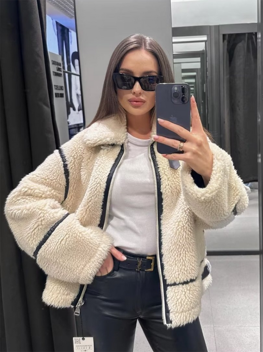 Contrast Sherpa Shorty Jacket