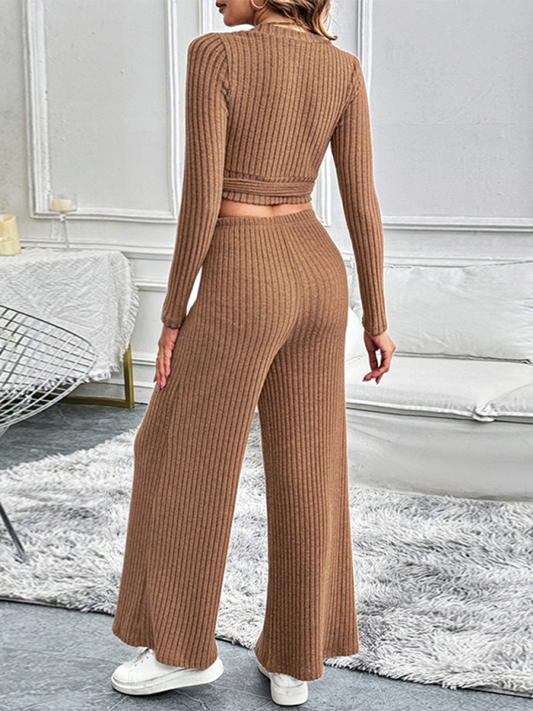 Texture Ribbed Knit Set