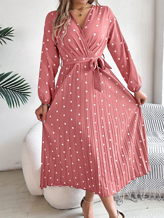 Polka Dots Pleated Dress