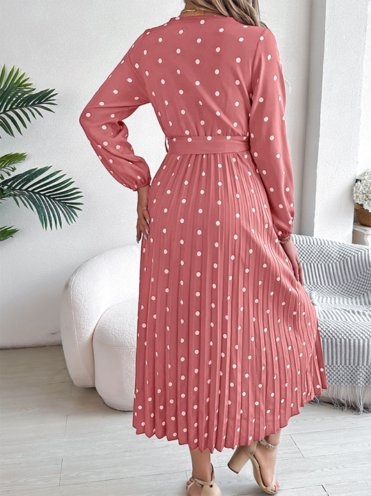 Polka Dots Pleated Dress