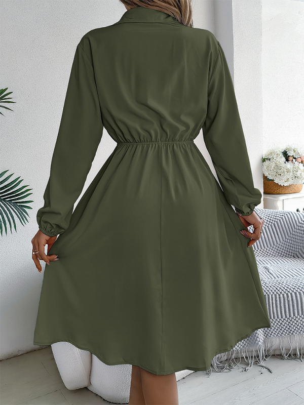 Button Collared Shirtdress