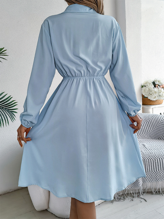 Button Collared Shirtdress