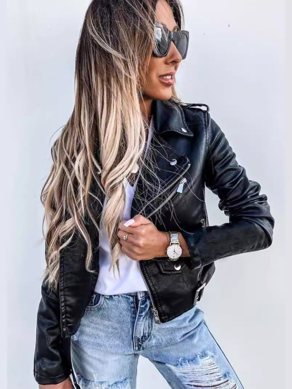 Faux-Leather Moto Jacket