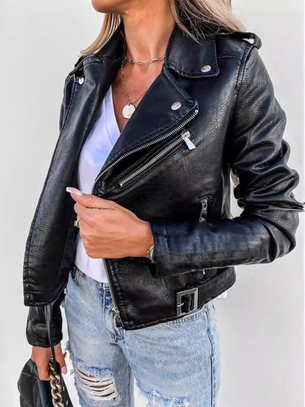 Faux-Leather Moto Jacket