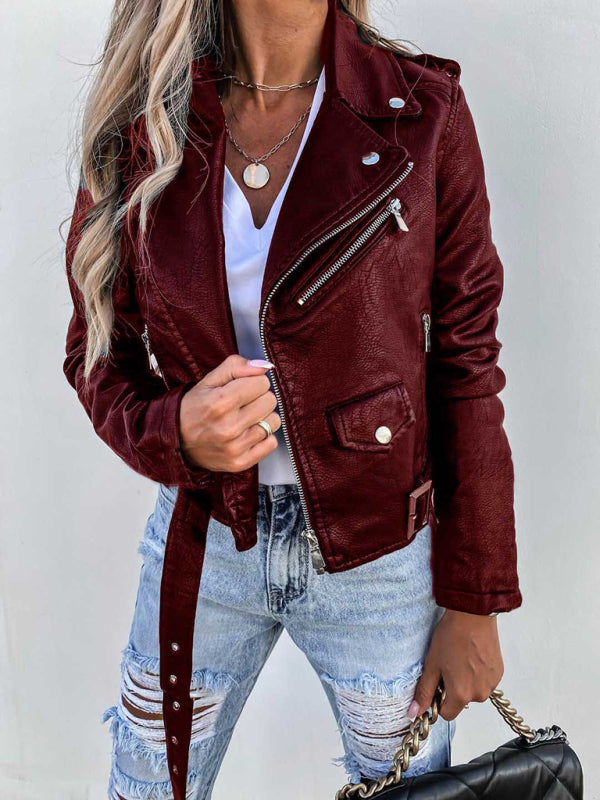 Faux-Leather Moto Jacket