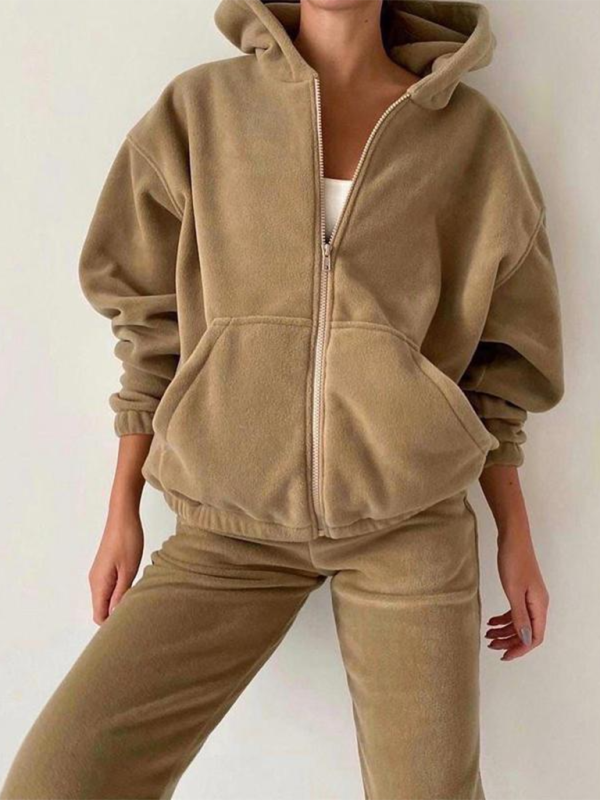 Fleece Zip Hoodie Set