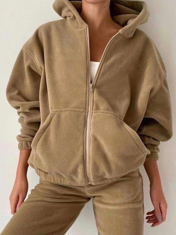 Fleece Zip Hoodie Set