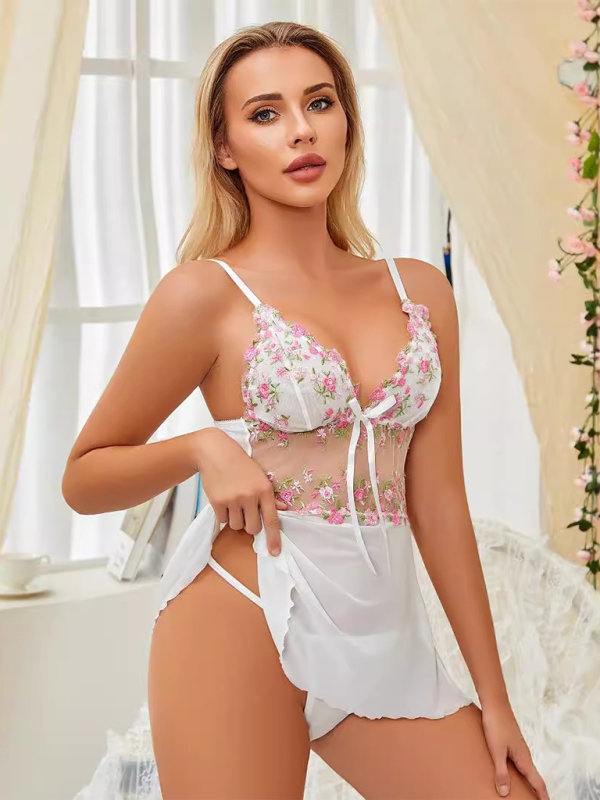 Embroidered Lace Babydoll