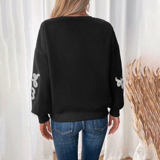 Heart Embroidery Sweatshirt