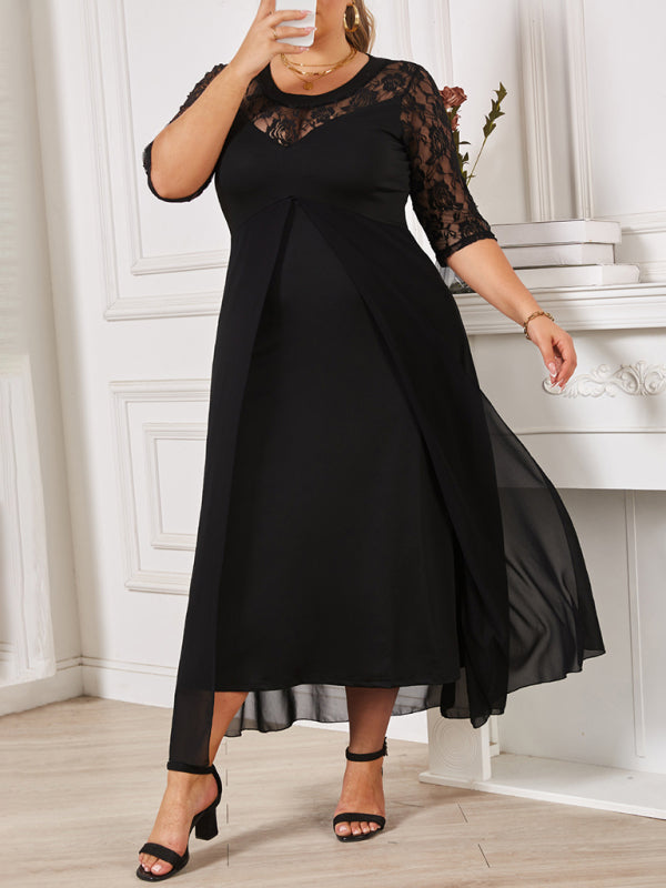 Plus Size Lace Swing Dress