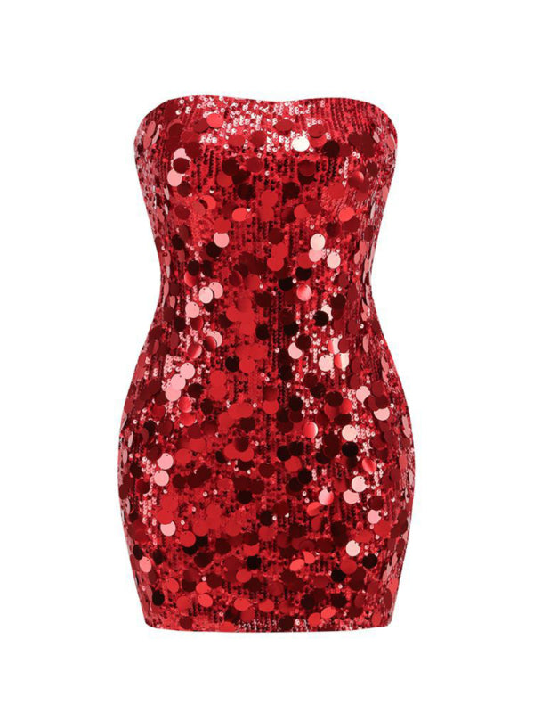 Sequin Strapless Mini Dress