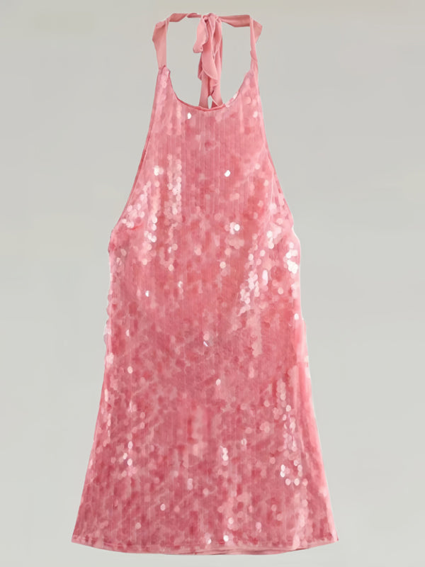 Sequin Halter Dress