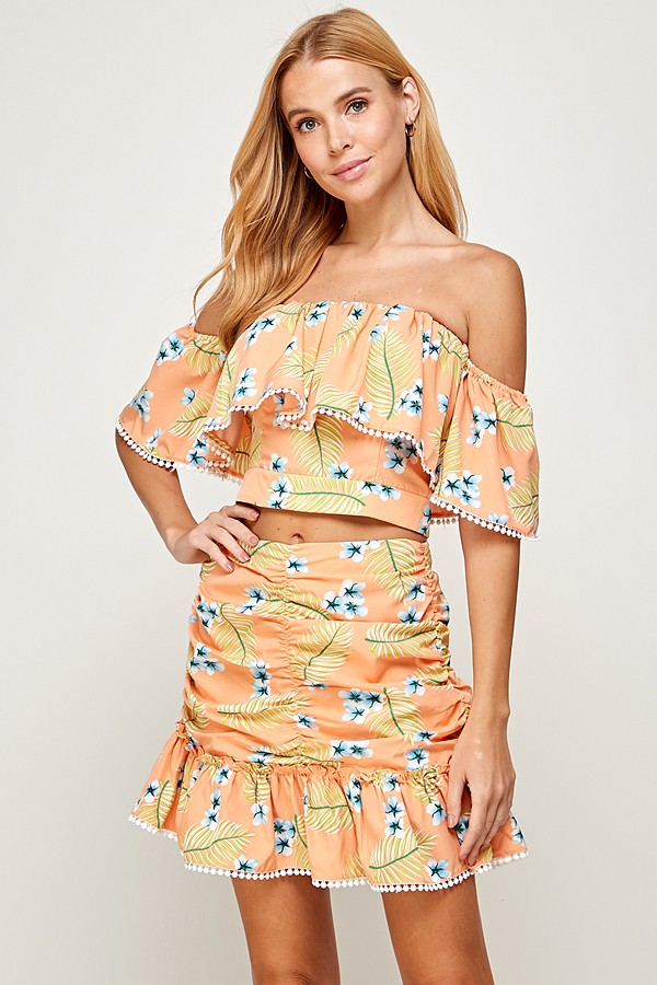 Off Shoulder Skirt Set
