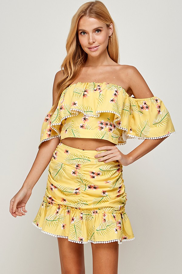 Off Shoulder Skirt Set