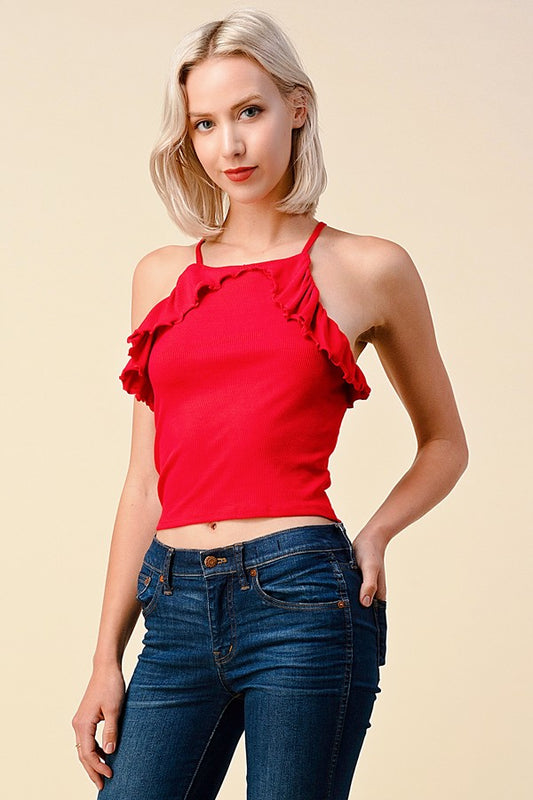 Ribbed Halter Knit Top