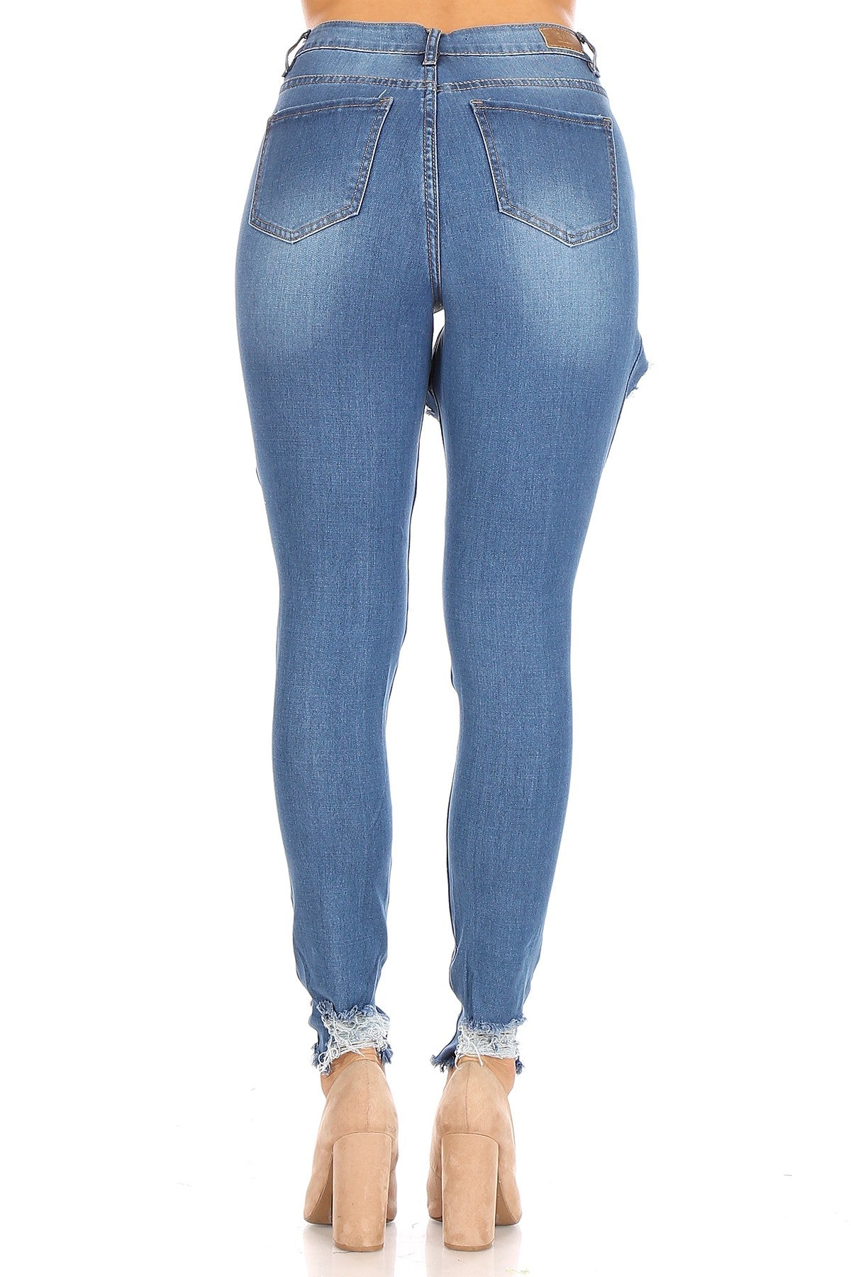 High Waist Destroyed Jeans